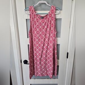 JM Collection Pink and White Geometric Maxi Dress